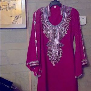 Abaya kaftan dress fuchsia
